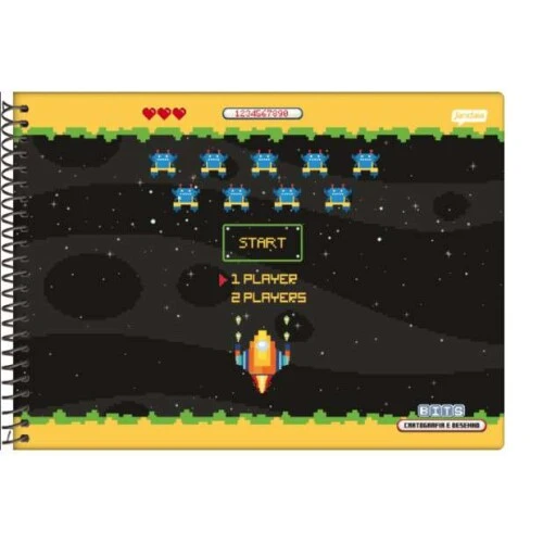 Caderno de Desenho Bits 80 Folhas - Jandaia Caderno de Desenho Bits 80 Folhas - Jandaia