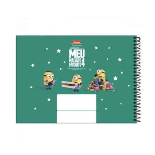 Caderno de Desenho Cartografia Minions 96 Folhas - Foroni