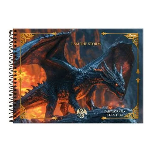 Caderno de Desenho Drakos 80 folhas - Foroni Caderno de Desenho Drakos 80 folhas - Foroni