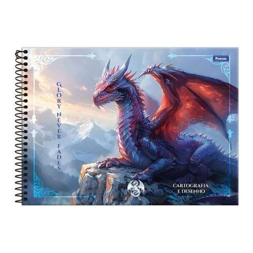 Caderno de Desenho Drakos 80 folhas - Foroni Caderno de Desenho Drakos 80 folhas - Foroni