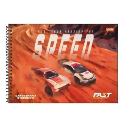 Caderno de Desenho Fast Race 80 Folhas - Jandaia Caderno de Desenho Fast Race 80 Folhas - Jandaia