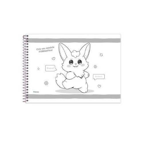 Caderno de Desenho FunFinity grande 80 Folhas - Foroni Caderno de Desenho FunFinity grande 80 Folhas - Foroni