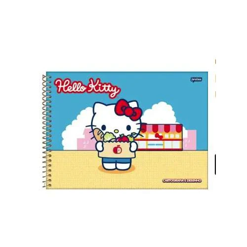 Caderno de Desenho Hello Kitty Rosa 80 Folhas - Jandaia