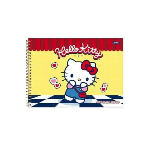 Caderno de Desenho Hello Kitty Rosa 80 Folhas - Jandaia