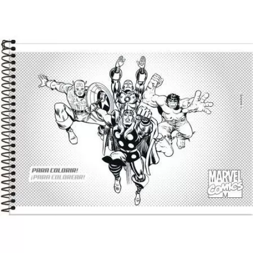 Caderno de Desenho Marvel Comics 80 Folhas - Foroni
