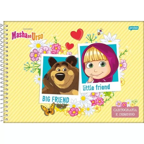 Caderno de Desenho Masha e o Urso 80 Folhas - Jandaia