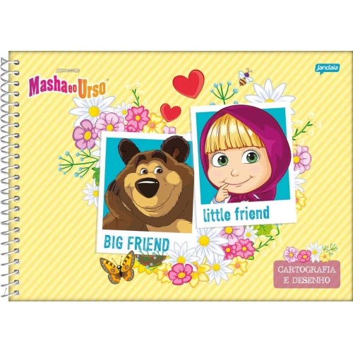 Caderno de Desenho Masha e o Urso 80 Folhas - Jandaia