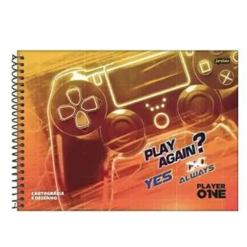 Caderno de Desenho Player 80 Folhas - Jandaia Caderno de Desenho Player 80 Folhas - Jandaia