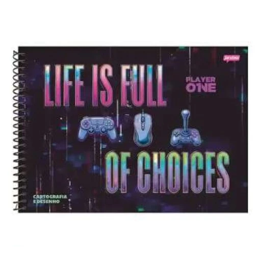 Caderno de Desenho Player 80 Folhas - Jandaia Caderno de Desenho Player 80 Folhas - Jandaia