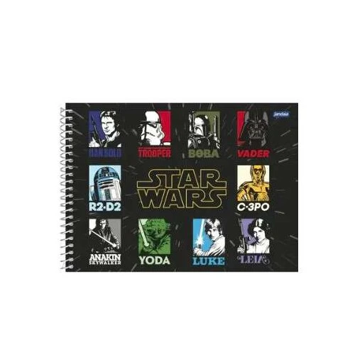 Caderno de Desenho Star Wars 80 Folhas - Jandaia Caderno de Desenho Star Wars 80 Folhas - Jandaia