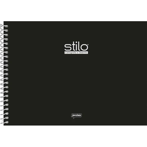 Caderno de Desenho Stilo Preto 80 Folhas - Jandaia