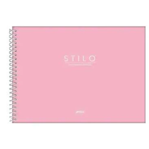 Caderno de Desenho Stilo Rosa 80 Folhas - Jandaia Caderno de Desenho Stilo Rosa 80 Folhas - Jandaia