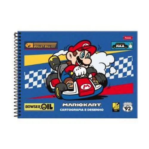 Caderno de Desenho Super Mário 80 Folhas - Foroni