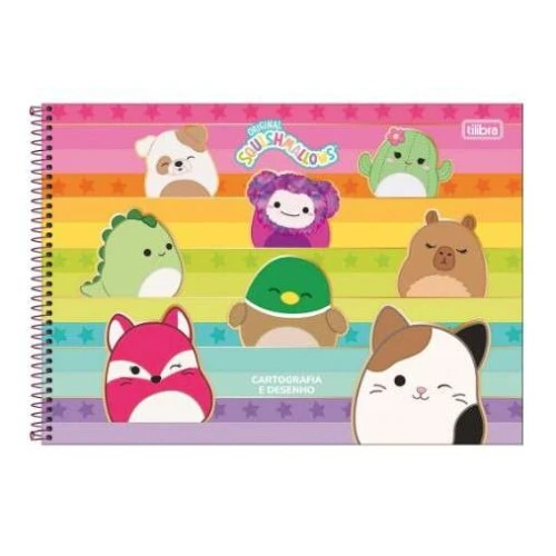 Caderno de desenho e cartografia Squishmallows 80 folhas - Tilibra