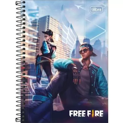 Caderno espiral Free Fire 80 folhas - Tilibra - Dokassa Distribuidora