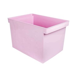 Caixa Arquivo Multiuso Plástica Rosa Pastel - Dello