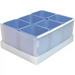 Caixa Organizador de Objetos com 6 Azul Pastel