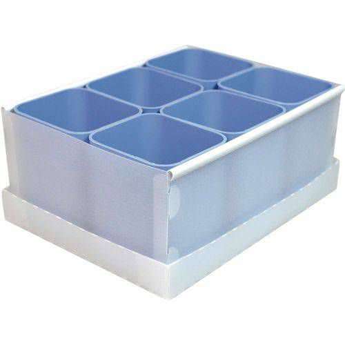 Caixa Organizador de Objetos com 6 Azul Pastel