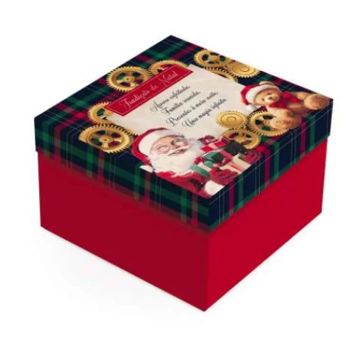 Caixa Presente Decorada Relevo Ouro - Cromus