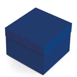 Caixa Presente Decorativa Quadrada Azul Coabalto - Tamanho Médio