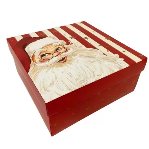 Caixa Presente Decorativa de Natal Estampas Sortidas - Tamanho Médio