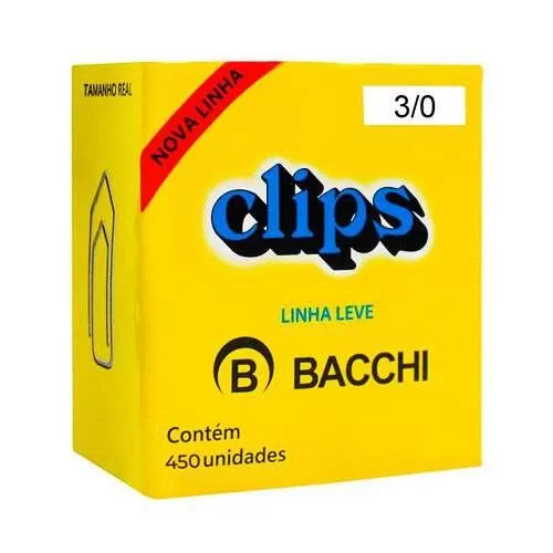 Caixa de Clips 3/0 450un - Bacchi