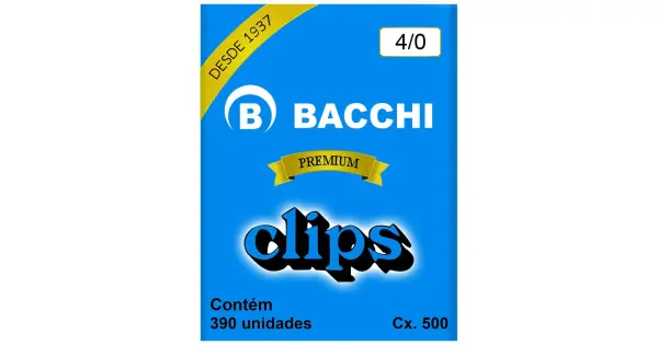 Caixa de Clips 4/0 500g Bacchi - Dokassa Distribuidora