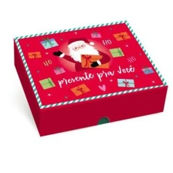 Caixa de Presente Natal Pinheiro Retangular - Cromus