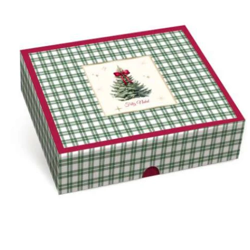 Caixa de Presente Natal Pinheiro Retangular - Cromus