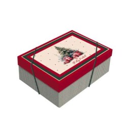 Caixa de Presente Natal Pinheiro Retangular - Cromus