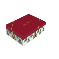 Caixa de Presente Natal Pinheiro Retangular - Cromus