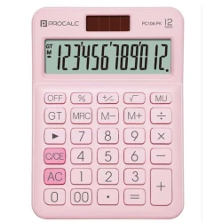 Calculadora PC-108 Rosa  12 Dígitos - Procalc