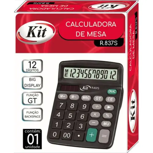 Calculadora de Mesa 12 Digitos - Kit