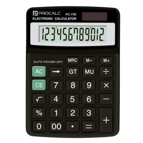Calculadora de Mesa Procalc PC730 12 Dígitos | Solar + Bateria | Funções Avançadas Calculadora de Mesa Procalc PC730 12 Dígitos | Solar + Bateria | Funções Avançadas