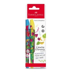 Caneta Esferográfica Glimmer Botânica - Faber Castell kit C/2 canetas
