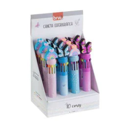 Caneta Esferográfica 10 cores 0,7mm Color un - BRW