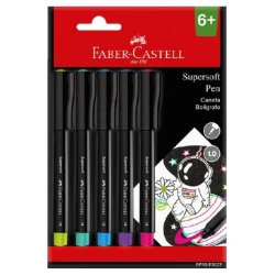 Caneta Faber Castell Supersoft Pen 1.0mm - Estojo C/5