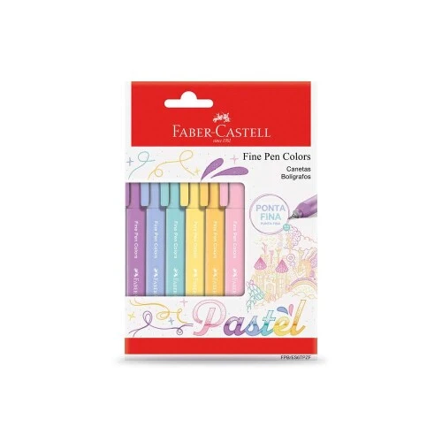 Caneta Fine Pen Colors - Estojo c/6 unidades - Faber Castell