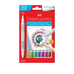 Caneta Hidrocor 10 Contorna E Pinta - Faber Castell