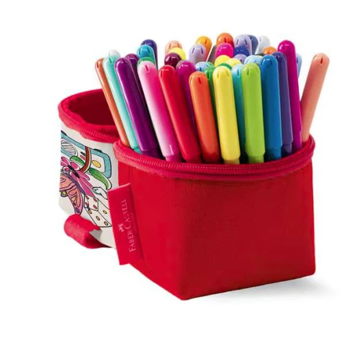 Caneta Hidrocor 36 cores Vai e Vem Pastel - Faber Castell