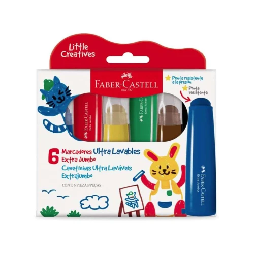 Caneta Hidrocor Redondo 12 Extrajumbo - Faber Castell