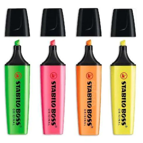 Caneta Marca Texto Kit c/ 4 Neon - Stabilo BOSS