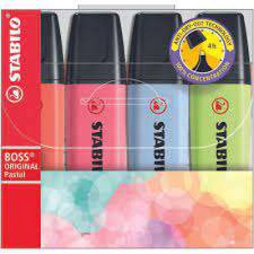 Caneta Marca Texto Kit c/4 Pastel - Stabilo BOSS