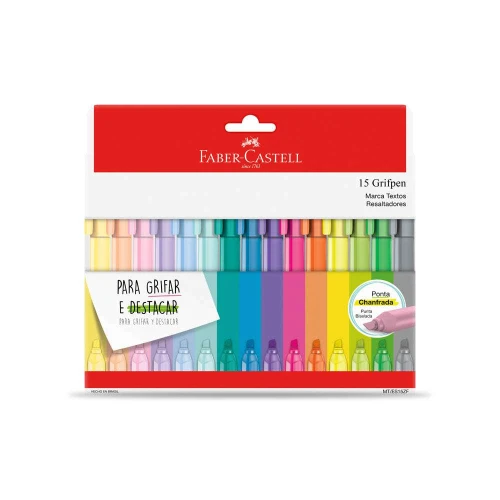 Caneta Marca Texto com 15 unidades - Faber Castell