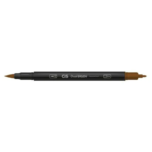 Caneta Pincel Dual Brush 2 em 1 Marrom - Cis