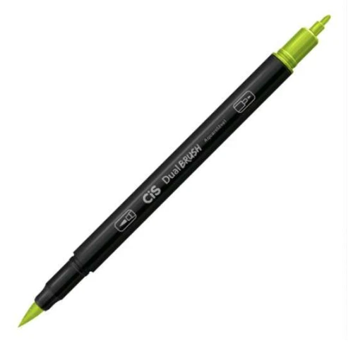 Caneta Pincel Dual Brush 2 em 1 Verde Neon - Cis