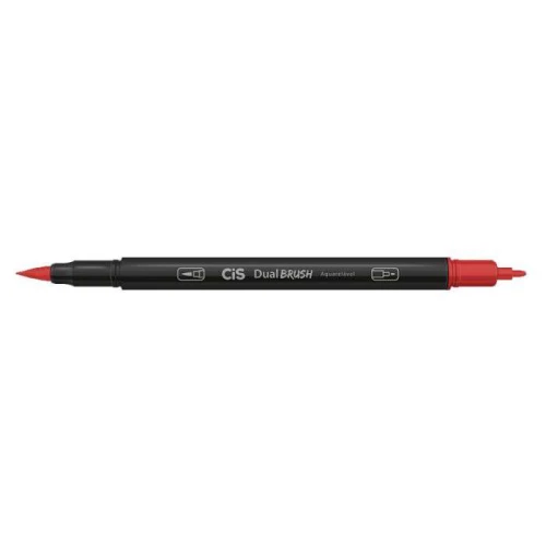 Caneta Pincel Dual Brush 2 em 1 Vermelho Cis