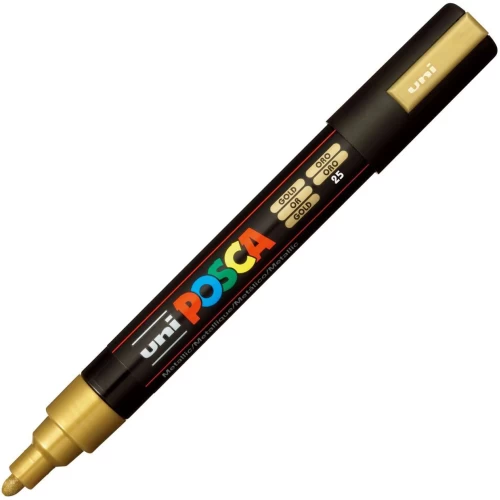 Caneta Posca Uniball Metallic Ouro Pc-5m