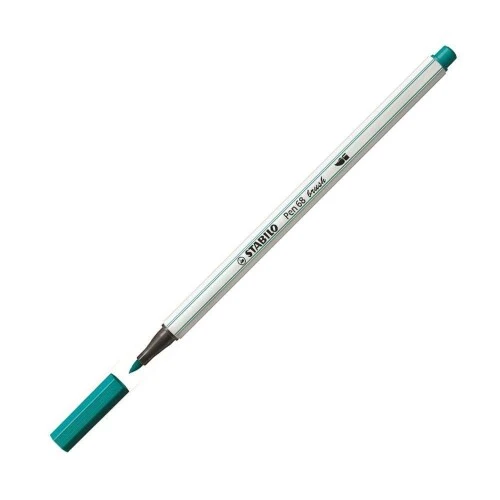 Caneta Stabilo Pen 68 Brush Turquesa