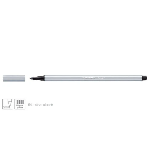 Caneta Stabilo Pen 68 Cinza Claro